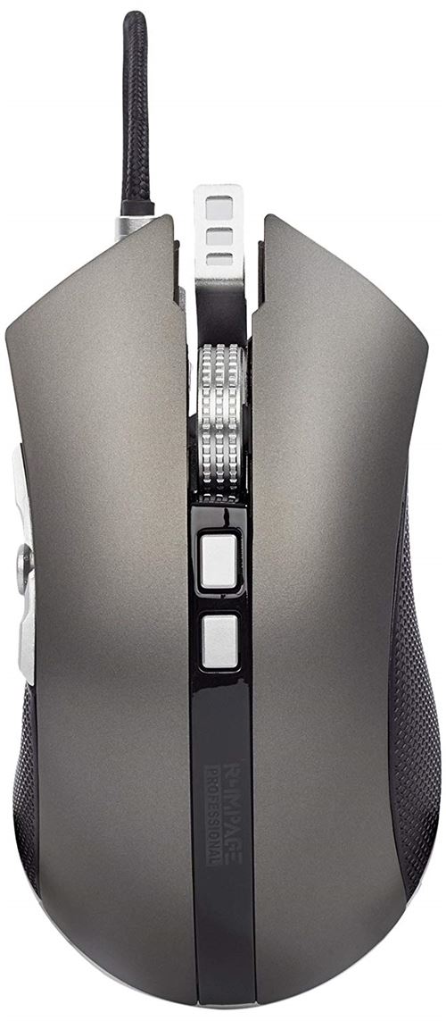 r4mpage RP-11100 Pro Souris de Gaming Professionnelle avec 8 Touches programmables, Noir