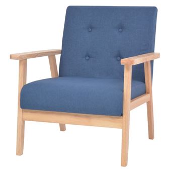 vidaXL Fauteuil tissu bleu - 1