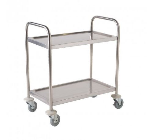Petit chariot de d&eacute;barrassage 2 niveaux - vogue - - inox 710x405x825mm