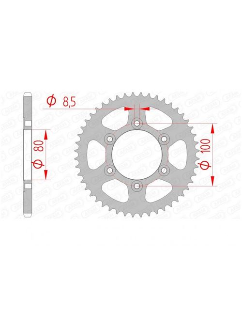 Couronne AFAM 48 dents acier standard pas 420 type 80105
