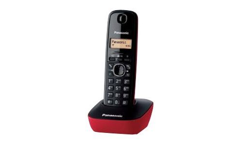 Panasonic KX-TG1611 - Téléphone sans fil avec ID d appelant - DECT - (conférence) à trois capacité d appel - rouge