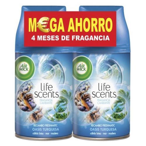 Recharge pour Diffuseur Air Wick FreshMatic Double Life Scents Oasis Turquoise 2 x 250 ml