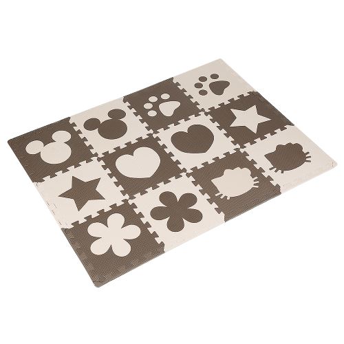OOBEST® Tapis de Puzzle en Mousse EVA pour Bébé Tapis 32,5cm*32,5cm*10mm Café - 12 Pcs