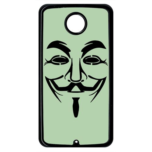 Coque Anonymous Vert Compatible Google Nexus 6 Transparent