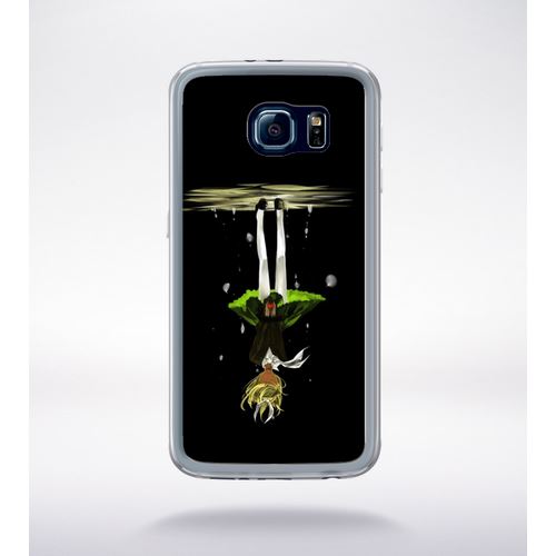 Coque Manga Fille Cheveux Jaune A L'envers Compatible Samsung Galaxy S6 Transparent