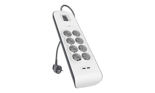 2500W Tour Multiprise Électrique,Tour Multiprise Parafoudre avec 5 Prises et 4 Ports USB,Multiprise USB avec interrupteur - Bricolage