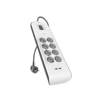 Multiprise avec parafoudre x8 Perel 97085139 noir