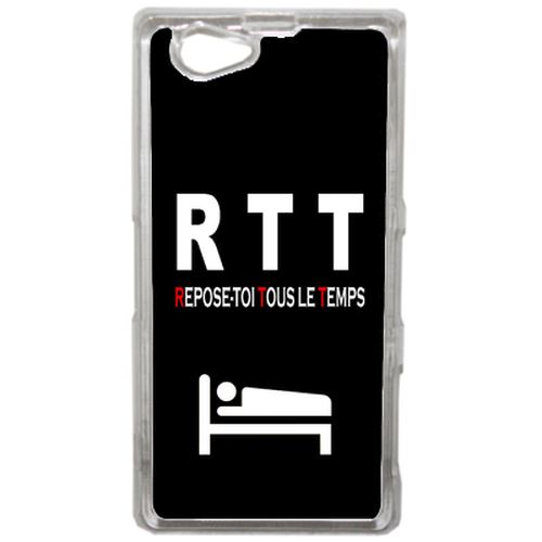 Coque Rtt Slogan Fond Noir Compatible Sony Xperia Z1 Mini Transparent