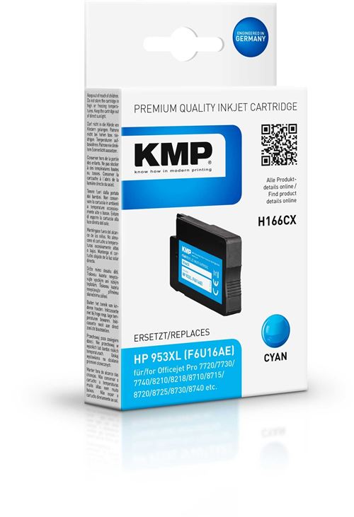 Cartouche d'impression KMP H166CX Cartouche d'encre compatible avec HP F6U16AE C - vue 1