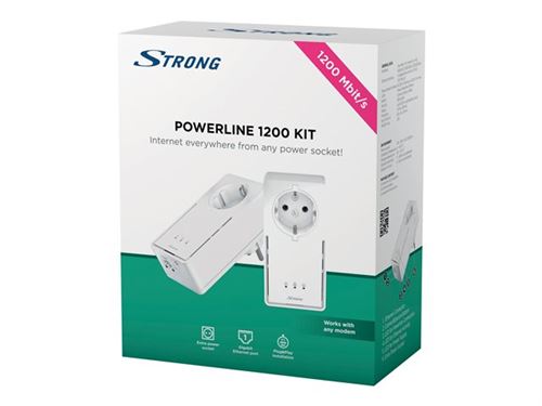 Strong Powerline 1200 - Kit - bridge - GigE, HomePlug AV (HPAV), HomePlug AV (HPAV) 2.0 - aansluitbaar aan muur (pak van 2)