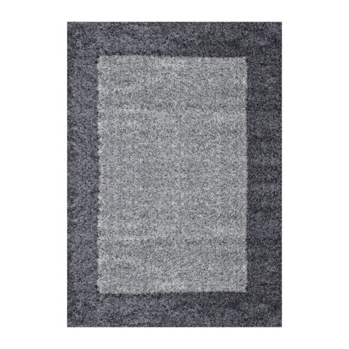 VEGA Tapis de salon Shaggy - 120 x 170 cm - Gris