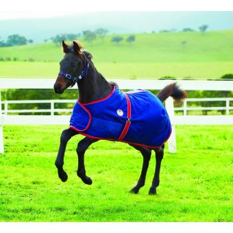 Couverture Cheval WeatherBeeta Scrim Cooler Marine/rouge/blanc, Standard Neck, Neuve