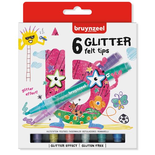 Feutres Bruynzeel Glitter 6 pièces