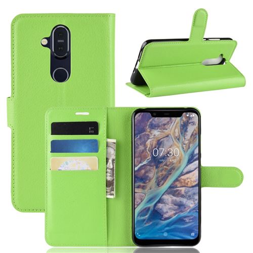 Etui en PU vert pour votre Nokia X7/7.1 Plus