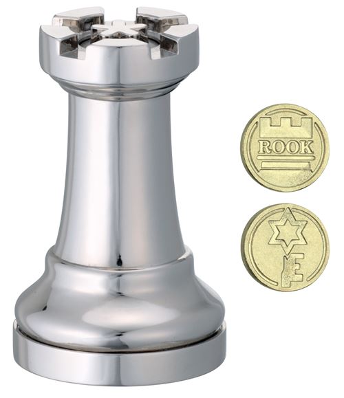 Eureka 3D Puzzle pièce d'échec de la tour de l'énigme 6 cm en argent