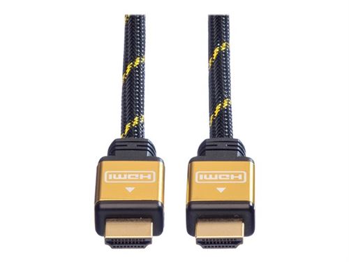 Roline Gold HDMI High Speed Cable with Ethernet - HDMI-kabel met ethernet - HDMI male naar HDMI male - 5 m - dubbel afgeschermd - zwart