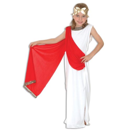 Bristol Novelty - Costume DEESSE - Enfant (M) (Blanc/ rouge / or) - UTBN1373