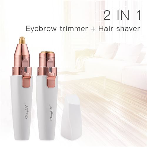 2 en 1 tondeuse à sourcils électrique 3d rasoir pour corps en taille de stylo+1 pochoir à sourcils en acier inox