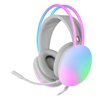 Casque 360° Chroma RGB Flow Mars Gaming MH-GLOW Blanc Microphone Compatibilité Universelle - 1