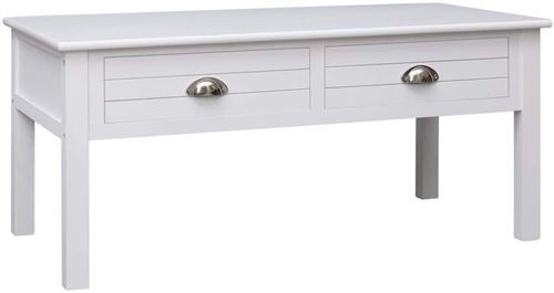 vidaXL Table basse Blanc 100 x 50 x 45 cm Bois