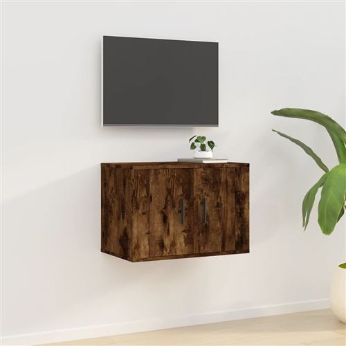 vidaXL Meuble TV mural Chêne fumé 57x34,5x40 cm