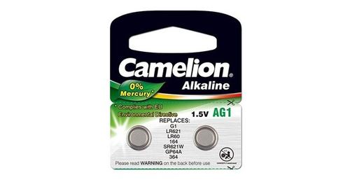 Pack de 2 piles camelion alcaline ag1/lr60/lr621/364 0% mercury/hg