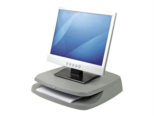 Fellowes Monitor Riser - Pied - pour moniteur - platine, graphite translucide - Taille d'écran : jusqu'à 21 pouces