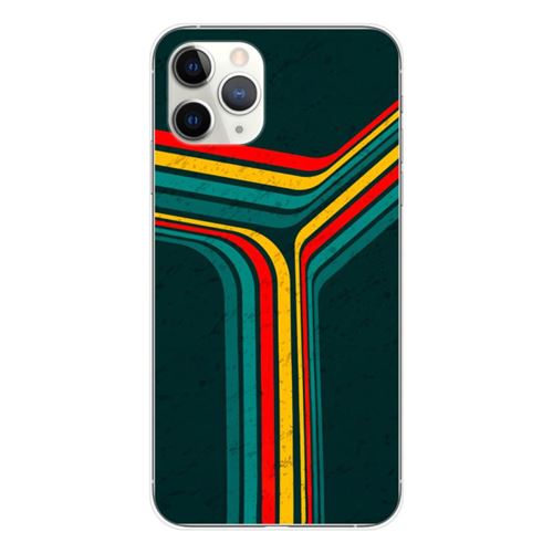 Coque en silicone imprimée compatible Apple iPhone 11 Pro Retro lines