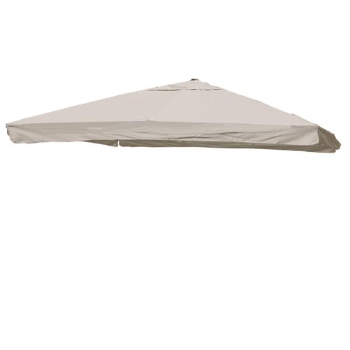 Toile pour parasol de luxe MENDLER HWC-A96 avec rabat 3x4m Ø5m polyester 4kg gris crème