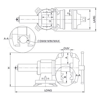 Étau Dolex serre tubes mors 125 mm
