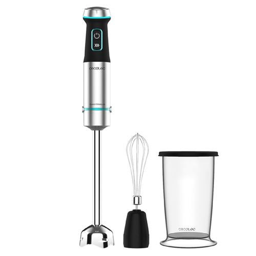 Cecotec Batidora de mano Power TitanBlack 1200 XL Cream. 1200 W, Tecnología CrossBlades con Cuchillas 4 hojas, Pie XL