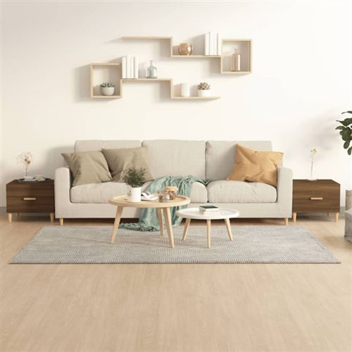Vidaxl Marron Tables Basses 2 Pcs - Chêne - Bois D'ingénierie - Image 2