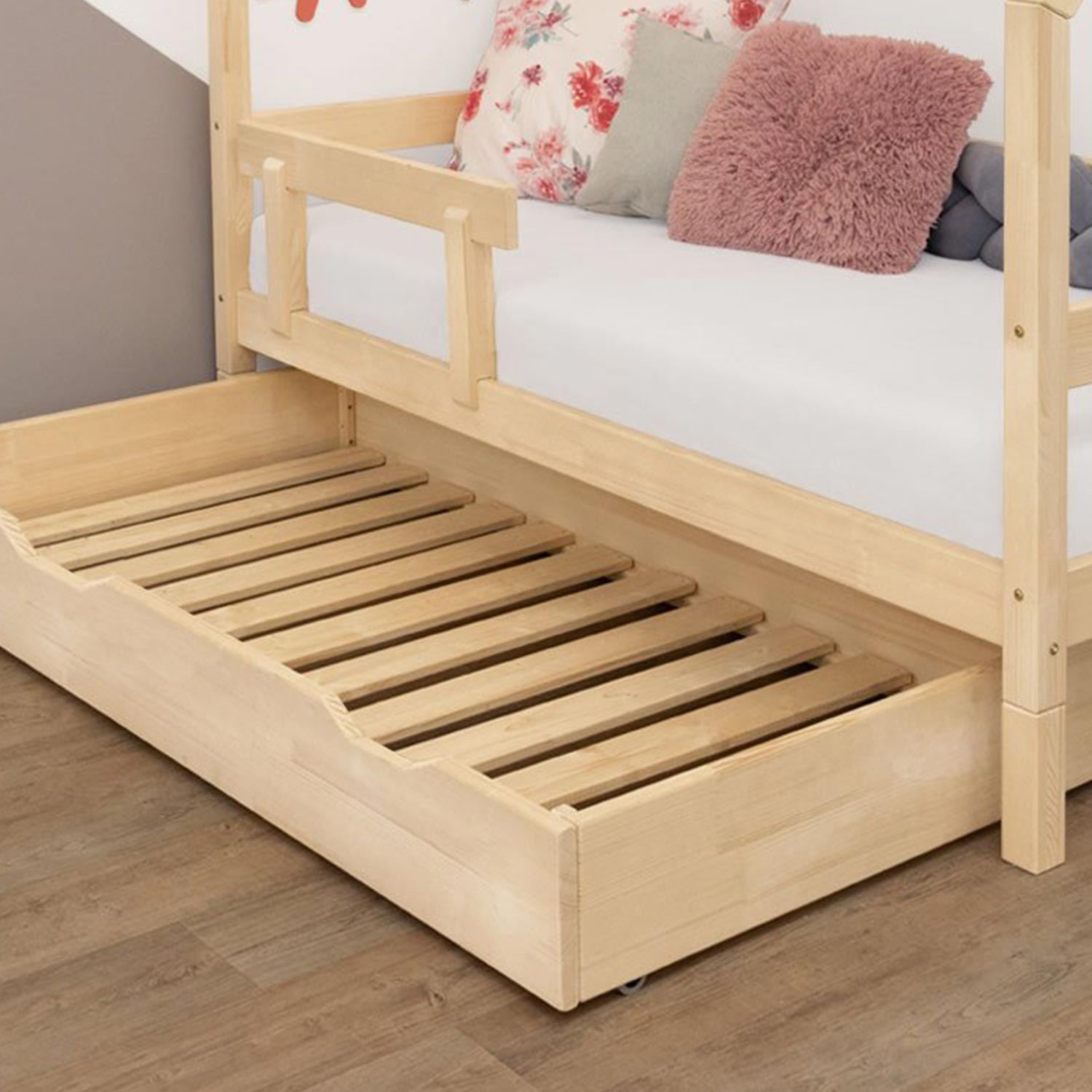 AltoBuy First - Lit Pliant à Roulettes 80x190cm Avec Matelas Mousse Intégré - Made In France