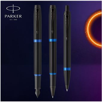 Parker IM  Vibrant Rings Noir bleu ocean Roller F