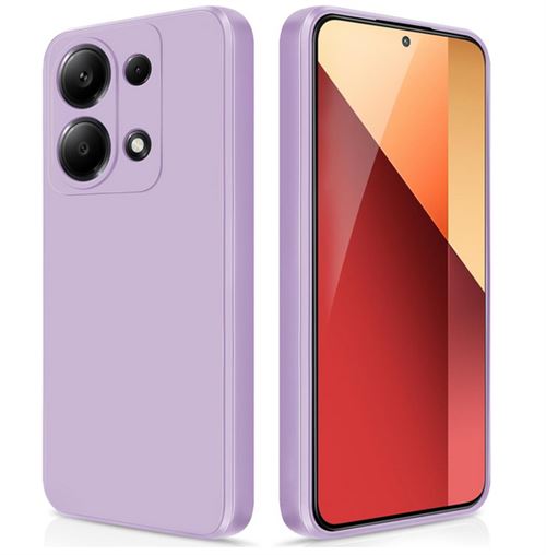 Coque pour Xiaomi Redmi Note 13 Pro 4G / Poco M6 Pro 4G - housse etui silicone gel fine + verre trempe - MAUVE - htdmobiles