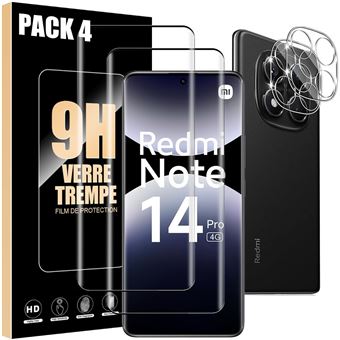 2 Verres Trempés Ecran et 2 Vitres Caméra Arrière pour Xiaomi Redmi Note 14 Pro 4G (pas pour 5G) Anti-Rayures - BOOLING - 1