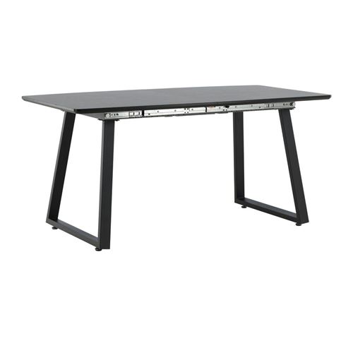 Non Communiqué Noir Table A Manger Extensible Sans Tiroir En.casa 4 Personnes En Mdf 160 X 85 Cm