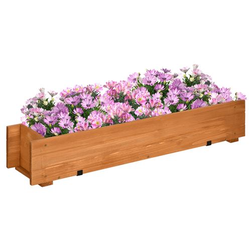 Jardinière suspendue pour fleurs plantes - balconnière - crochets, système d'irrigation intégrés - bois sapin pré-huilé