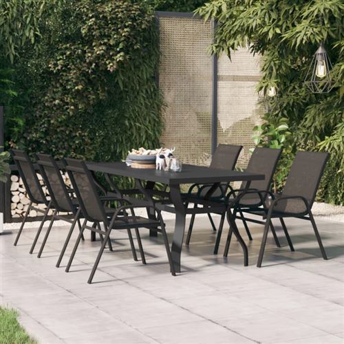 VIDAXL - Table de jardin - 180x80x70 cm - Noir - Image 2