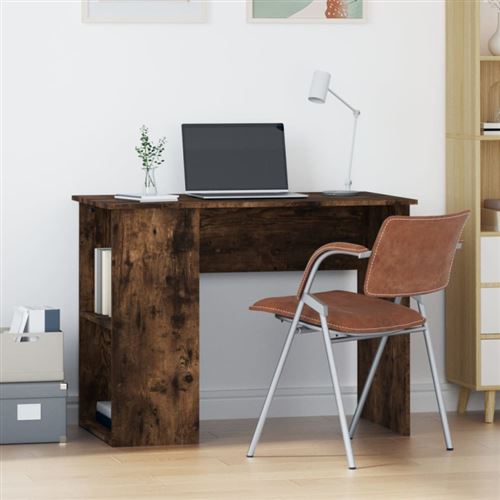 vidaXL Bureau chêne fumé 100x55x75 cm bois d'ingénierie