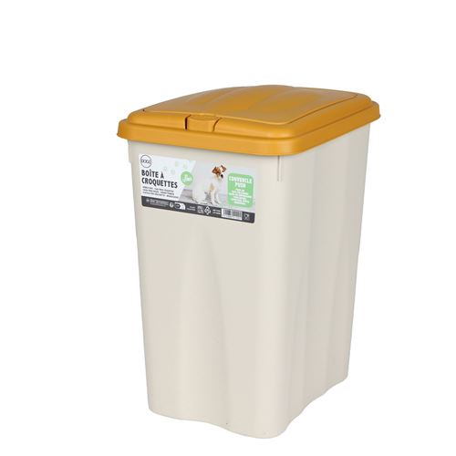 Meilleurs prix pour DOGI - Boîte conteneur à croquettes avec couvercle push COCO - 21 L - Blanc - COCO