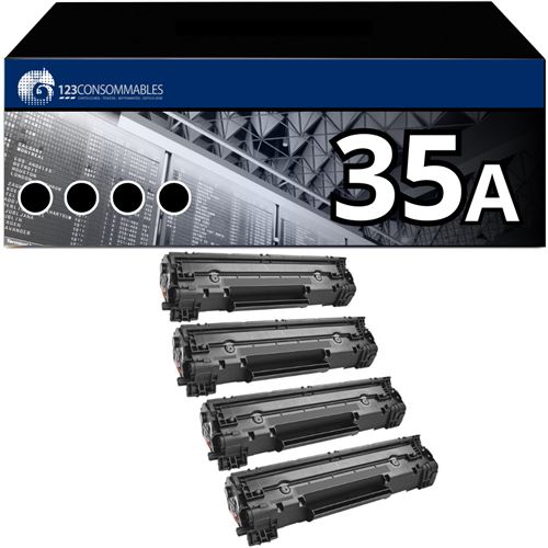 Non Communiqué Noir Pack 4 Toners Compatible Hp 35A