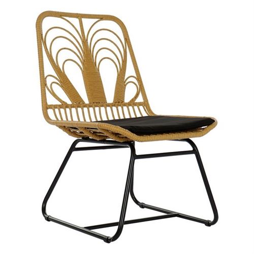 Chaise de jardin DKD Home Decor Métal Rotin 58 65 89 cm Noir