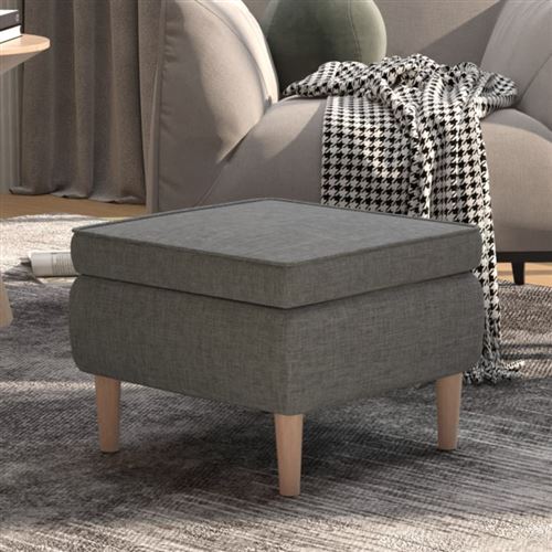VIDAXL - Tabouret de bar - Pieds en bois - Gris clair - Image 3