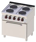 Fourneau électrique 4 feux avec four électrique ventilé GN 1/1 80 Casselin