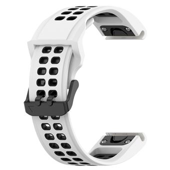 Pour Garmin Fenix 5X Sapphire 26mm Sports Bracelet de montre en silicone  bicolore (blanc + noir)