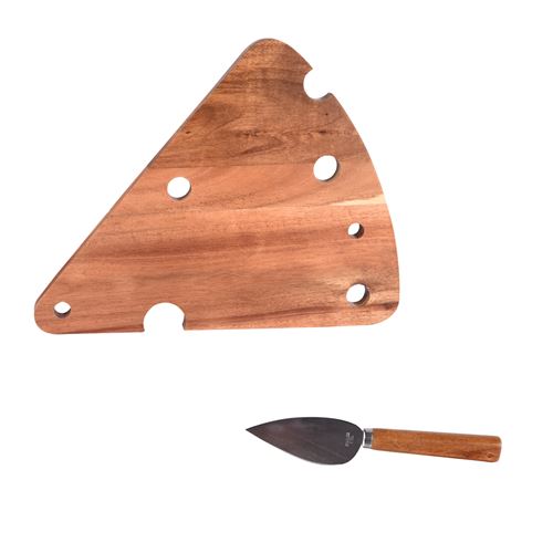 Non Communiqué Marron Coffret À Fromage 2 Pièces ( Plateau + Couteau ) - Table Passion - Image 2