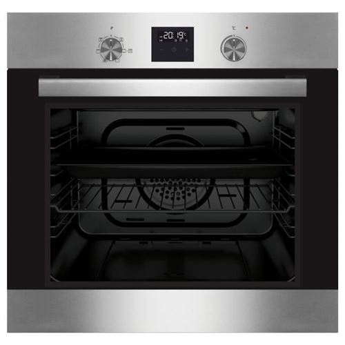Continental Edison CEF60PBIX - Four - intégrable - largeur : 59.5 cm - profondeur : 56.5 cm - hauteur : 59.5 cm - avec système auto-nettoyant - classe A - noir/inox