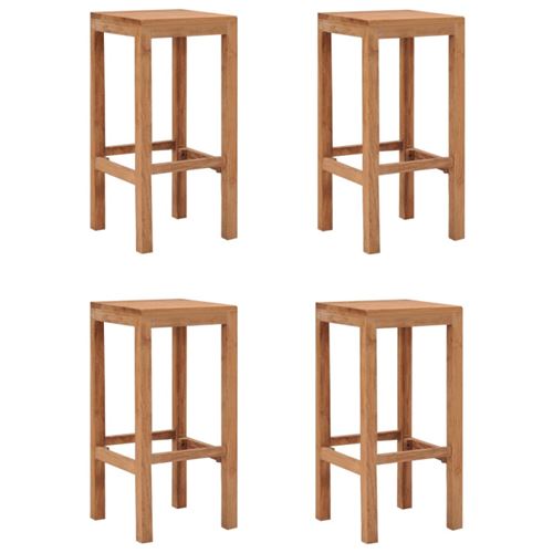 vidaXL Tabourets de bar 4 pcs Bois de teck solide