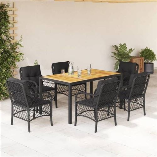 VidaXL - Garten essgruppe poly-rattan, One Size, Schwarz